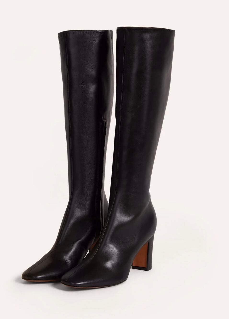 Rouje Paris CARLA boots CURVED BOOTS IN SMOOTH BLACK LEATHER